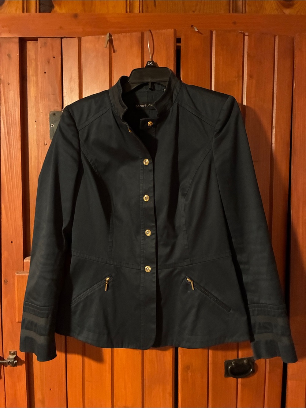 Dana Buchman Navy Utility Jacket with Gold Hardware